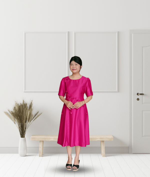 Đầm Hồng Lady Dáng Chữ A – Nhẹ Nhàng Sang Trọng TBA000034 - Ảnh 3