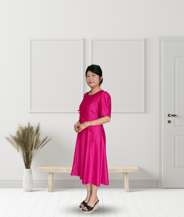 Đầm Hồng Lady Dáng Chữ A – Nhẹ Nhàng Sang Trọng TBA000034 - Ảnh 4