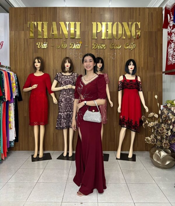 Đầm Dạ Hội Đỏ Đô Sang Trọng TIE000002 - Ảnh 4