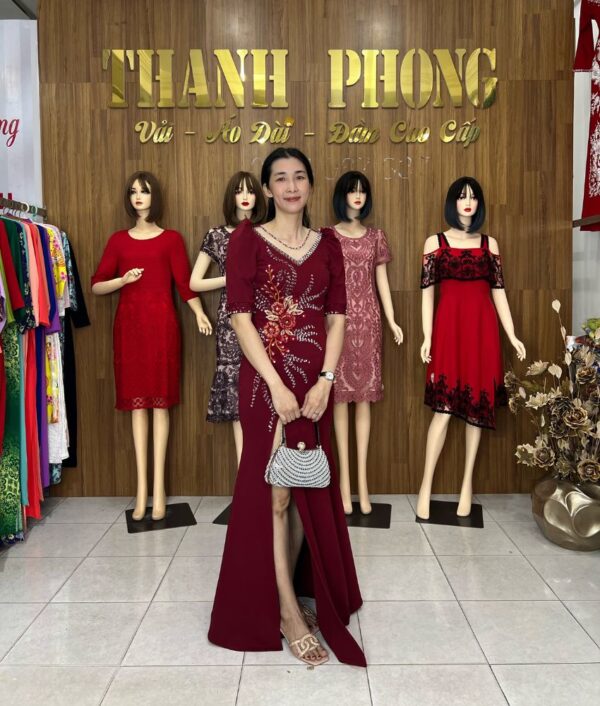 Đầm Dạ Hội Đỏ Đô Sang Trọng TIE000002 - Ảnh 3