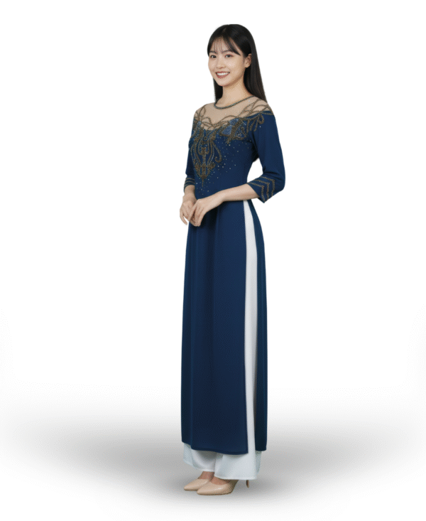 Áo dài dạ yến LAI001-01 - Ảnh 2