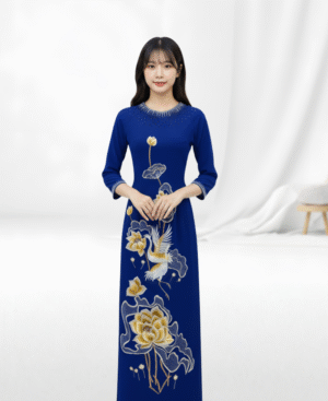 ÁO DÀI HẠC BÊN SEN NEW048